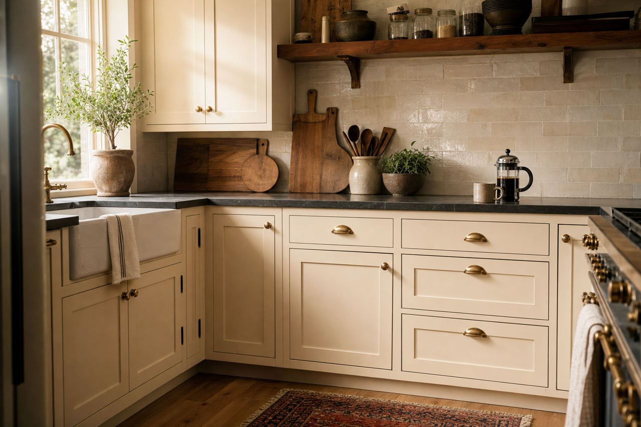 Totten's Inlet by Valspar on cabinets