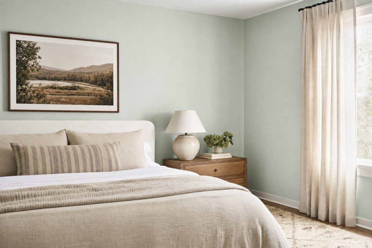 Swept Away by Benjamin Moore on interiors