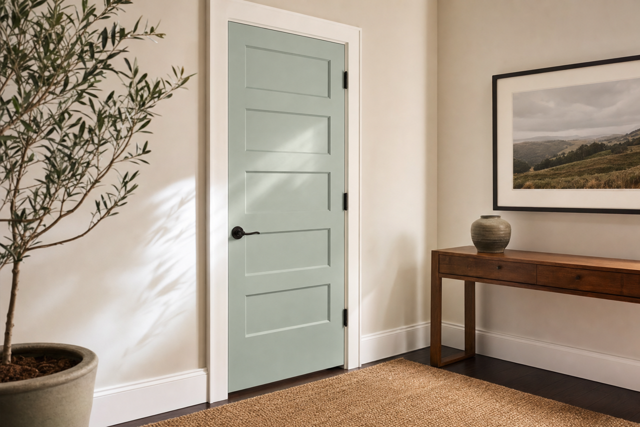 Catalina Blue by Benjamin Moore on interior-doors