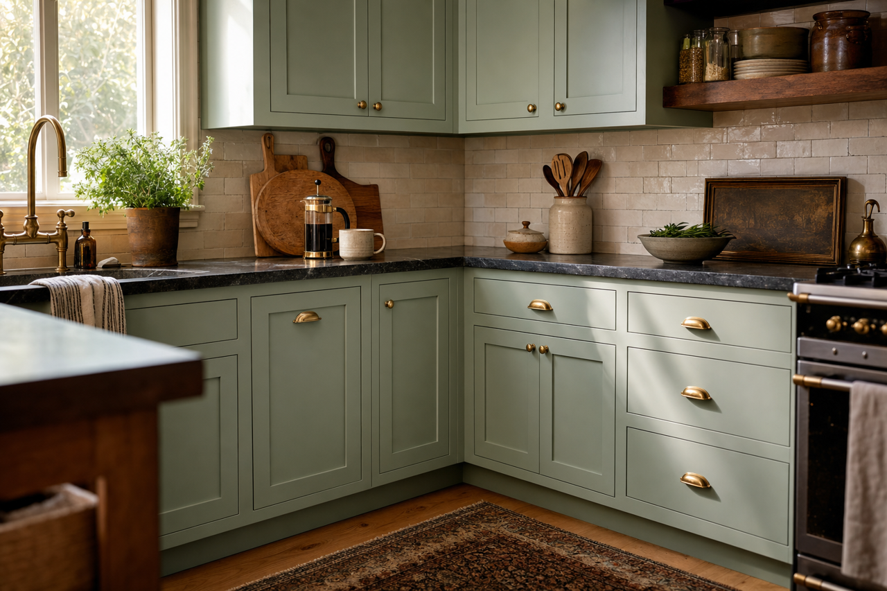 Del by Benjamin Moore on cabinets