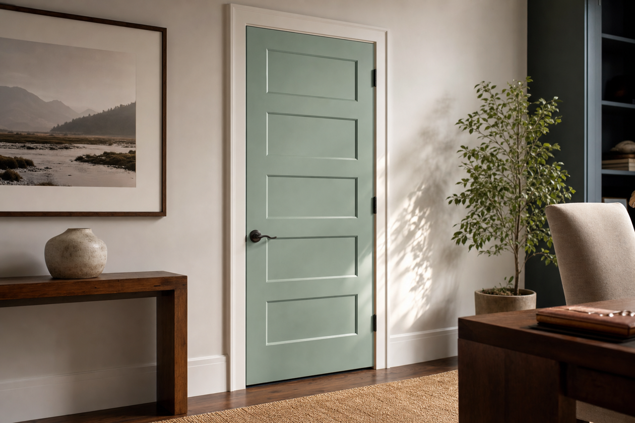 Del by Benjamin Moore on interior-doors