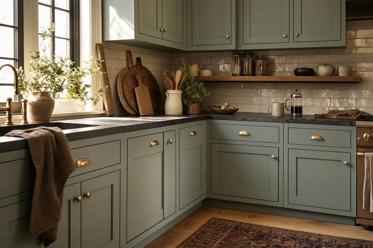 Sioux by Benjamin Moore on cabinets
