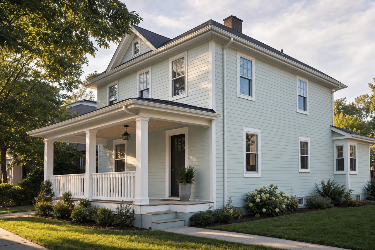 White Rain by Benjamin Moore on exterior