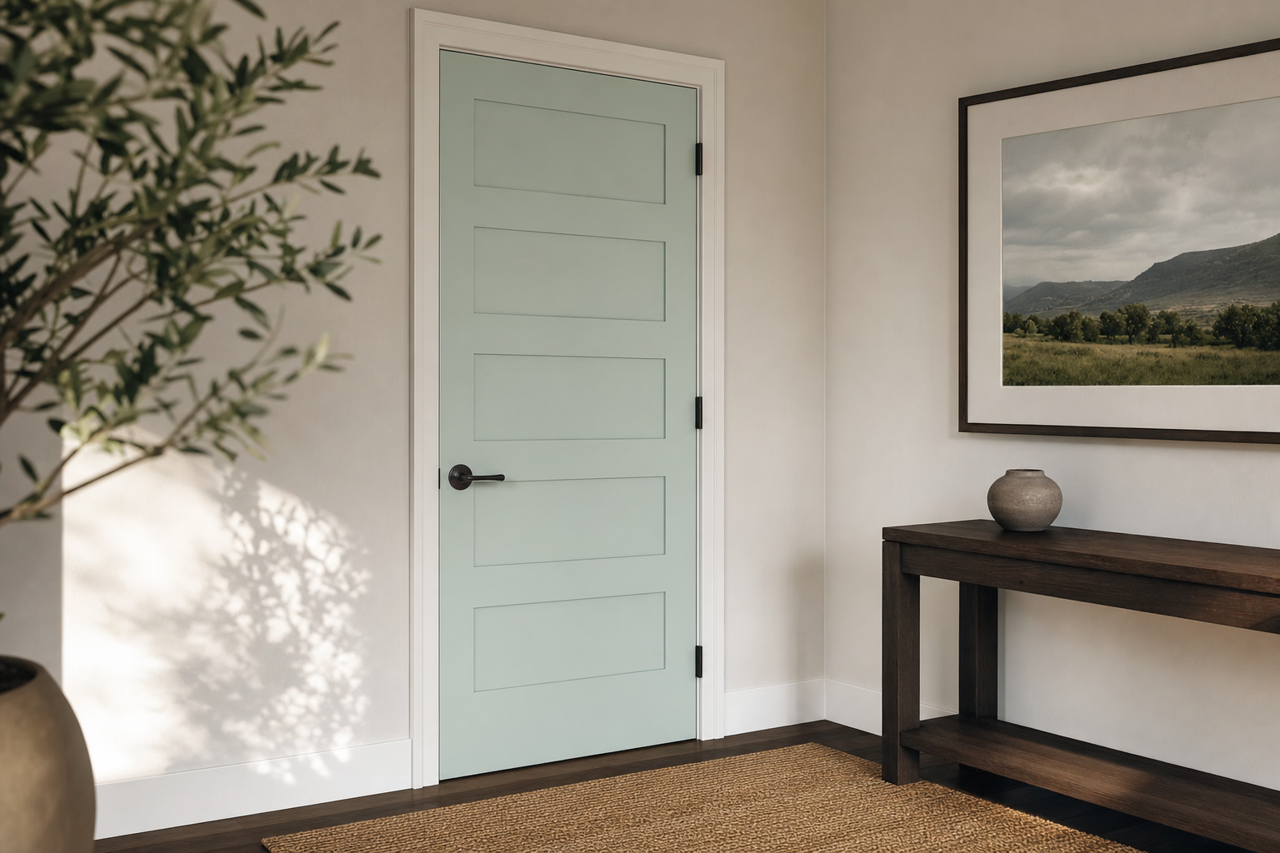 White Rain by Benjamin Moore on interior-doors