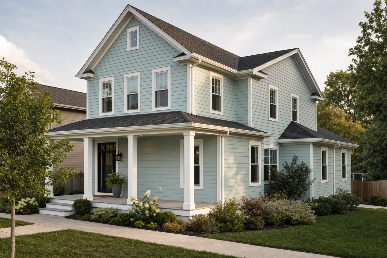 Heavenly by Benjamin Moore on exterior
