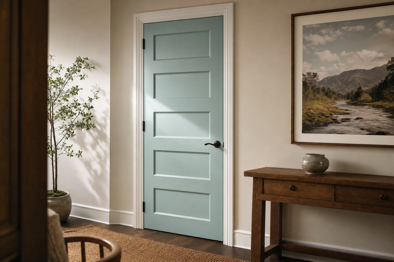 Kensington Green by Benjamin Moore on interior-doors