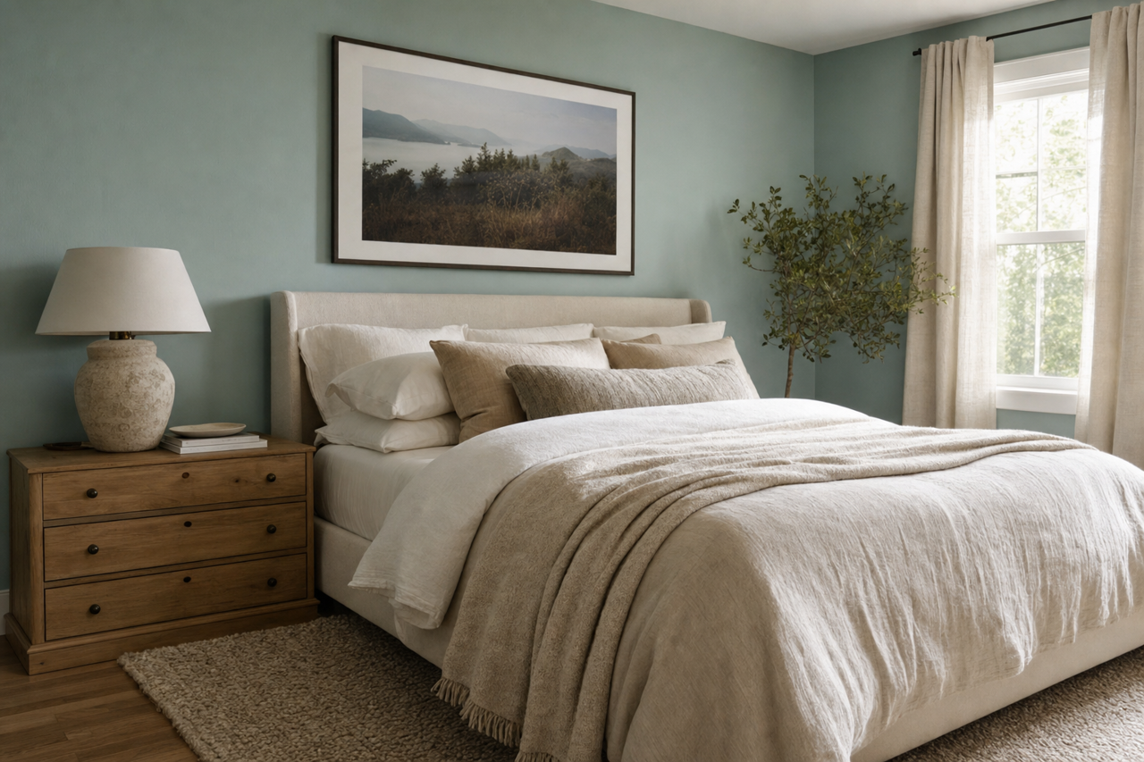 Kensington Green by Benjamin Moore on interiors