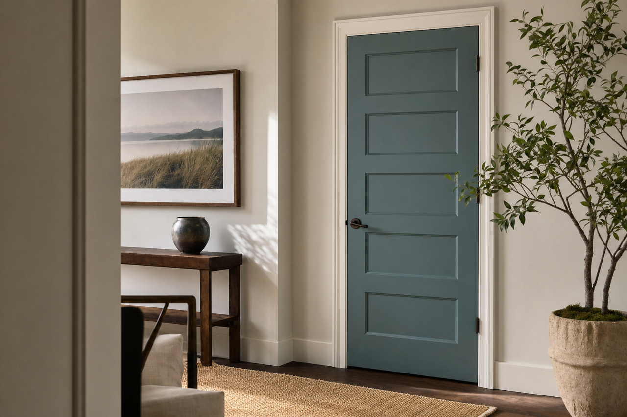 Polished Slate by Benjamin Moore on interior-doors
