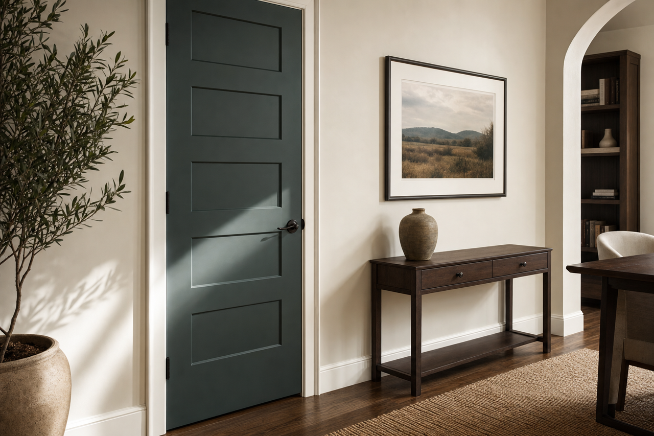 Hidden Falls by Benjamin Moore on interior-doors