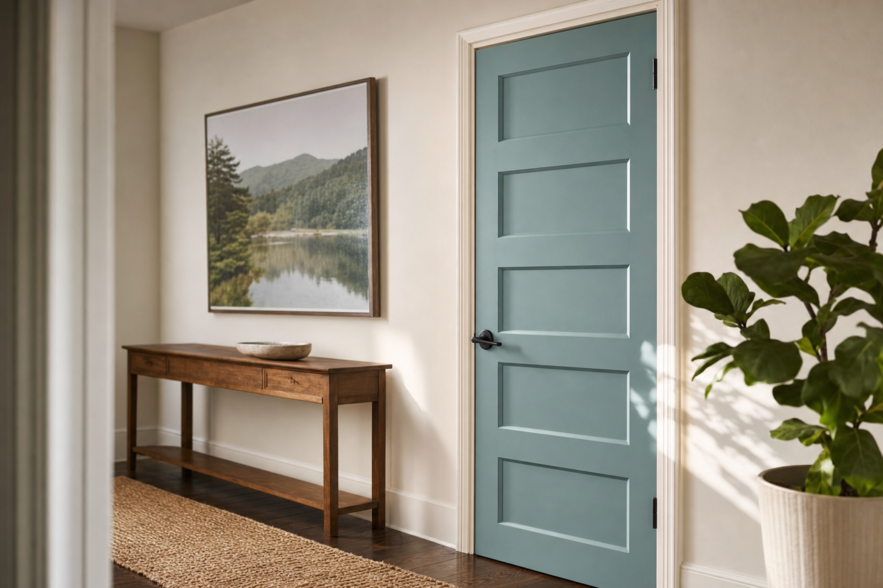 Hemlock by Benjamin Moore on interior-doors