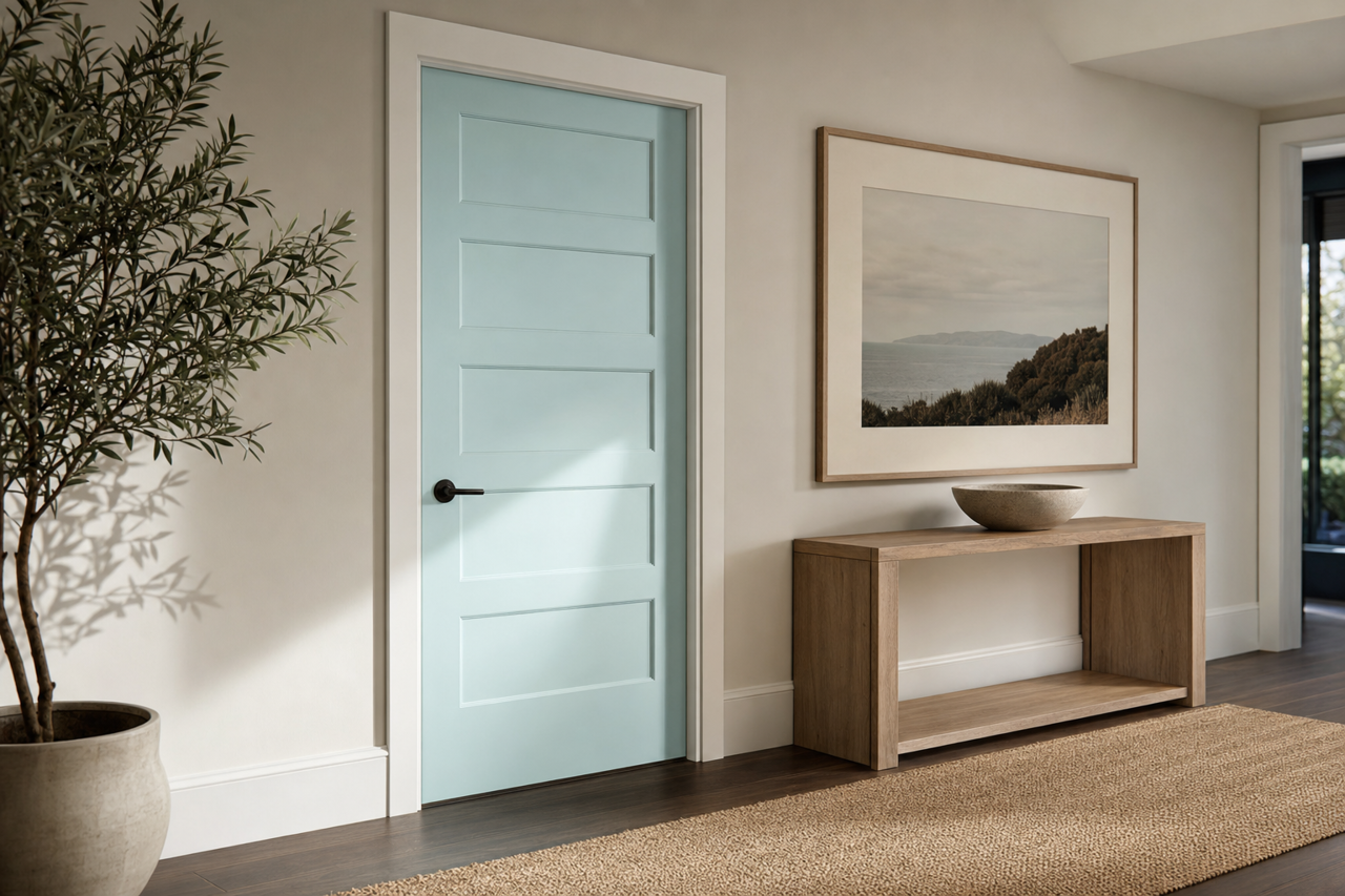 Dolphin's Cove by Benjamin Moore on interior-doors
