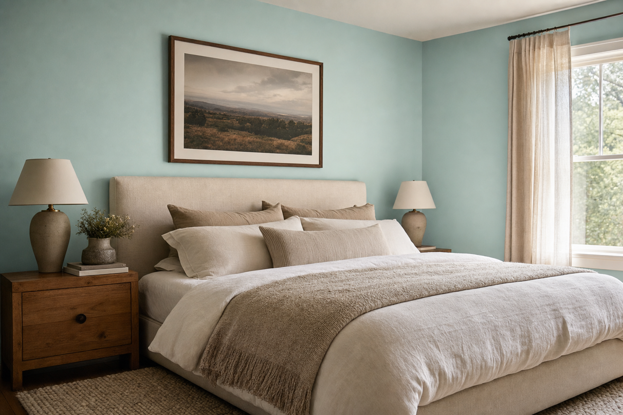 Spring Rain by Benjamin Moore on interiors
