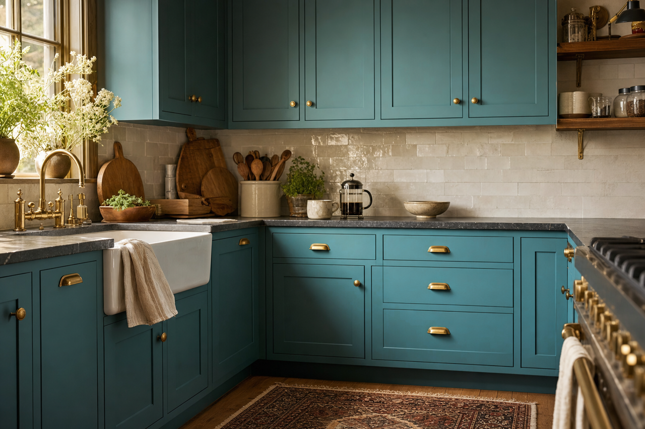 Rendezvous by Benjamin Moore on cabinets