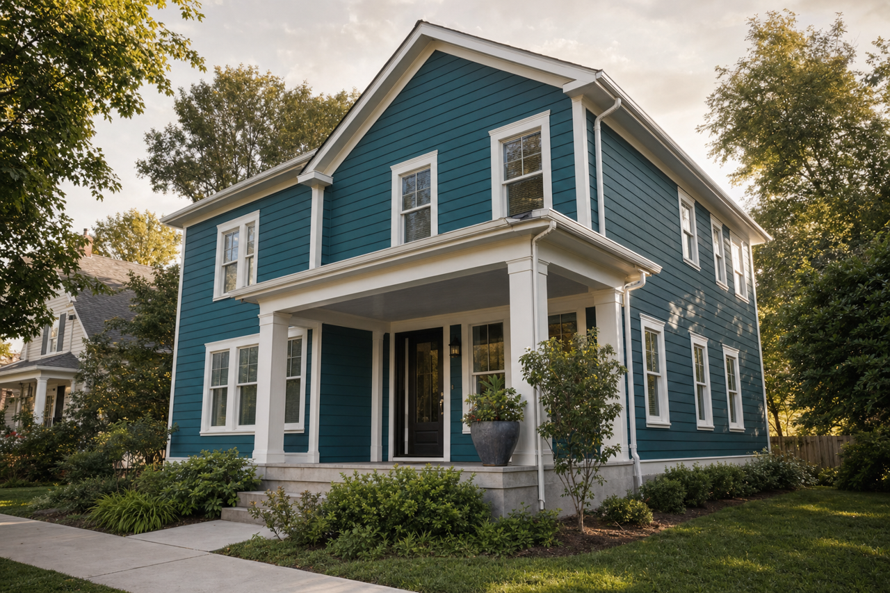 Bermuda Turquoise by Benjamin Moore on exterior