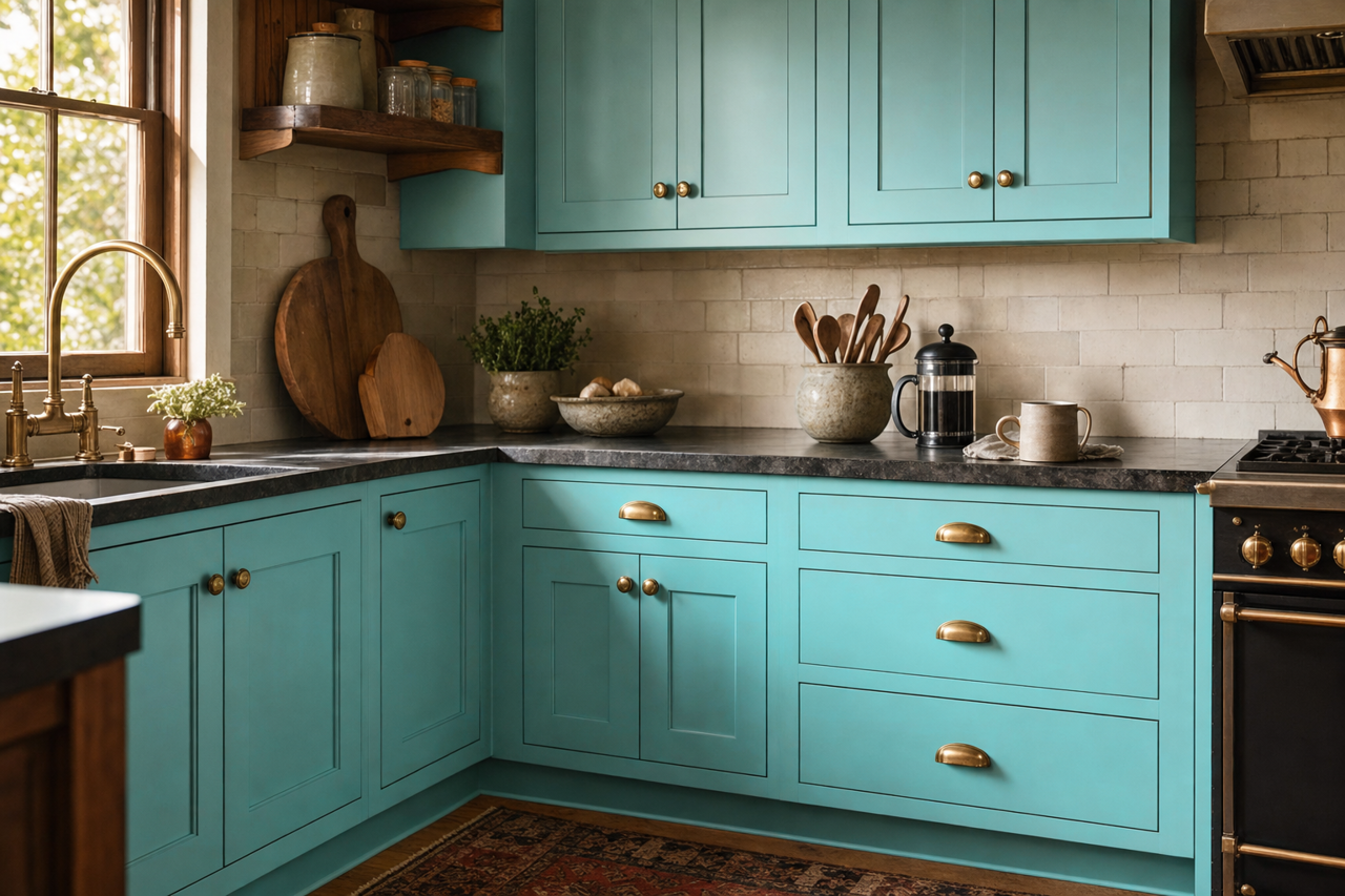 Burbank by Benjamin Moore on cabinets