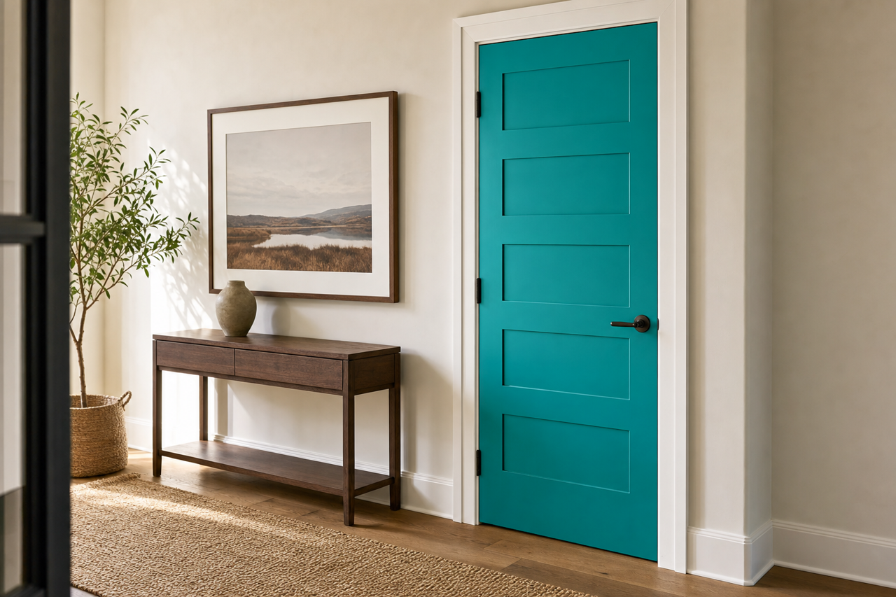 Tropical by Benjamin Moore on interior-doors