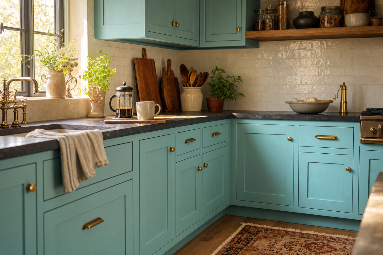 Clearlake by Benjamin Moore on cabinets