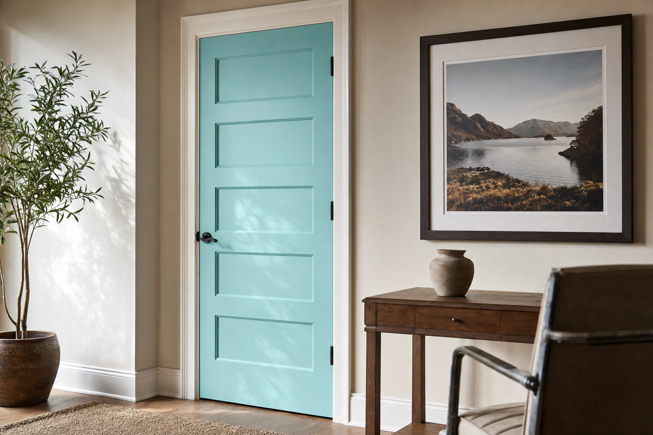 Clearlake by Benjamin Moore on interior-doors