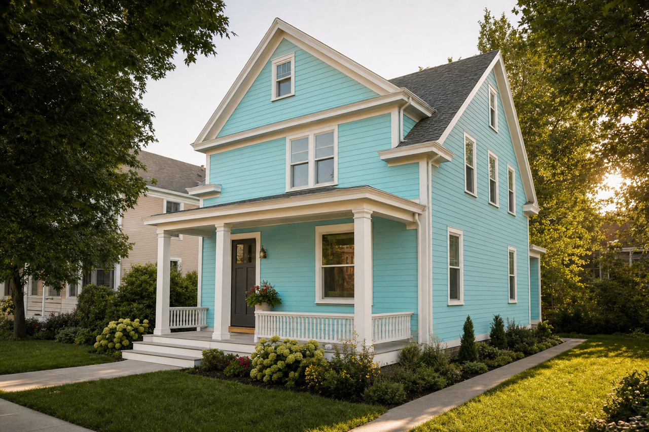 Un-Teal by Benjamin Moore on exterior