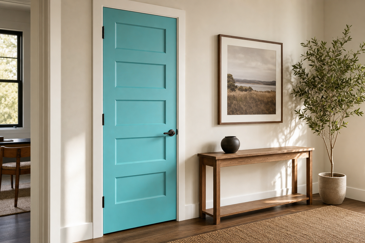 Harbor Side Blue by Benjamin Moore on interior-doors