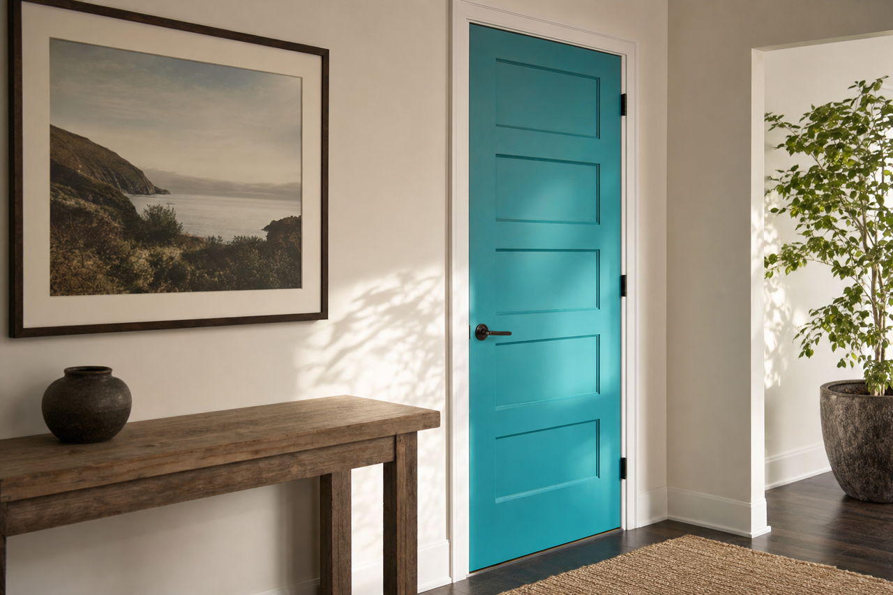 San by Benjamin Moore on interior-doors