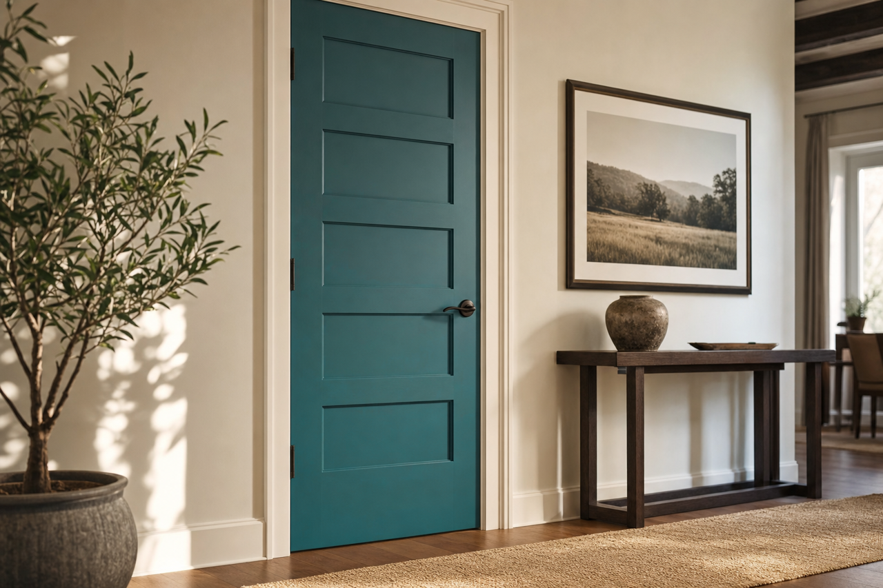 Largo Teal by Benjamin Moore on interior-doors