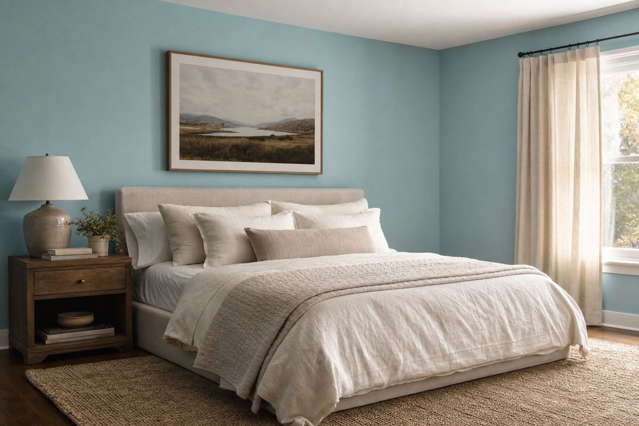 Blue by Benjamin Moore on interiors