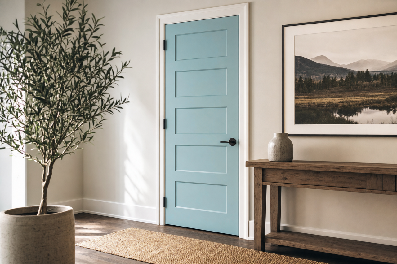 Heavenly Peace by Benjamin Moore on interior-doors