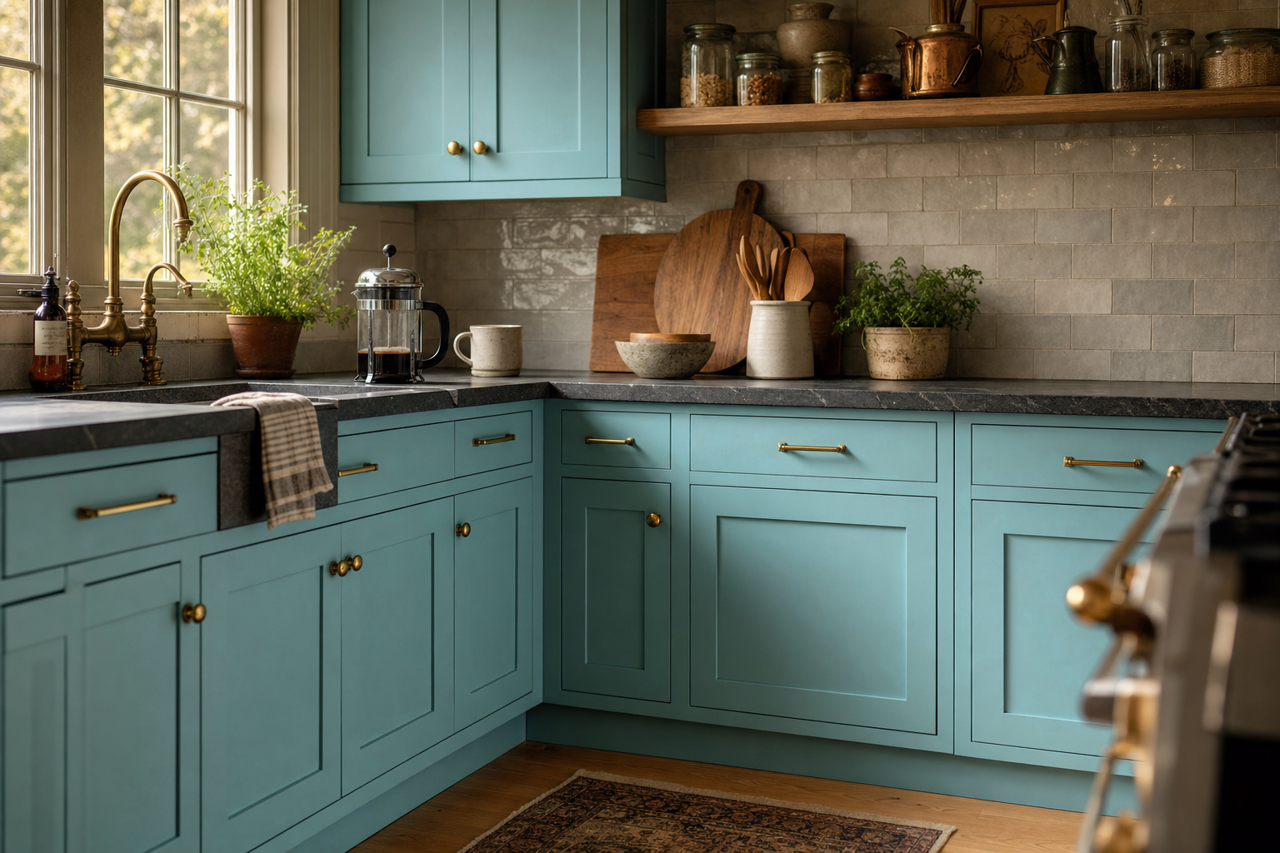 How by Benjamin Moore on cabinets