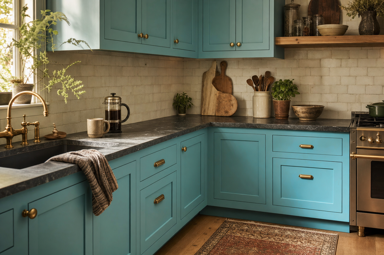 Santa Clara by Benjamin Moore on cabinets