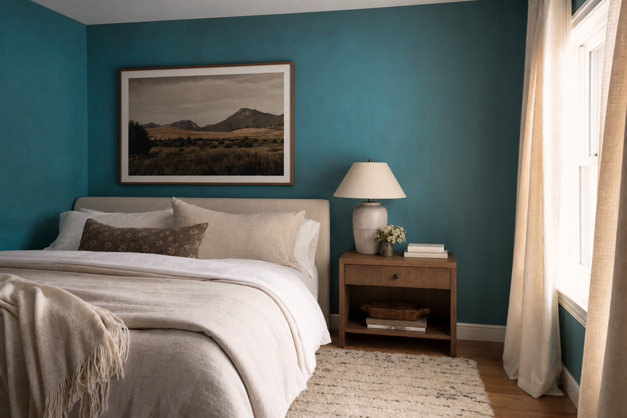 Salzburg Blue by Benjamin Moore on interiors