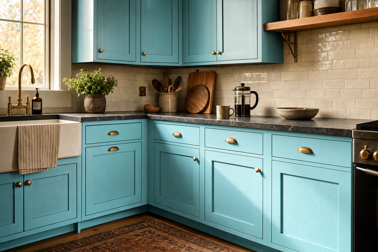 Rhythm by Benjamin Moore on cabinets