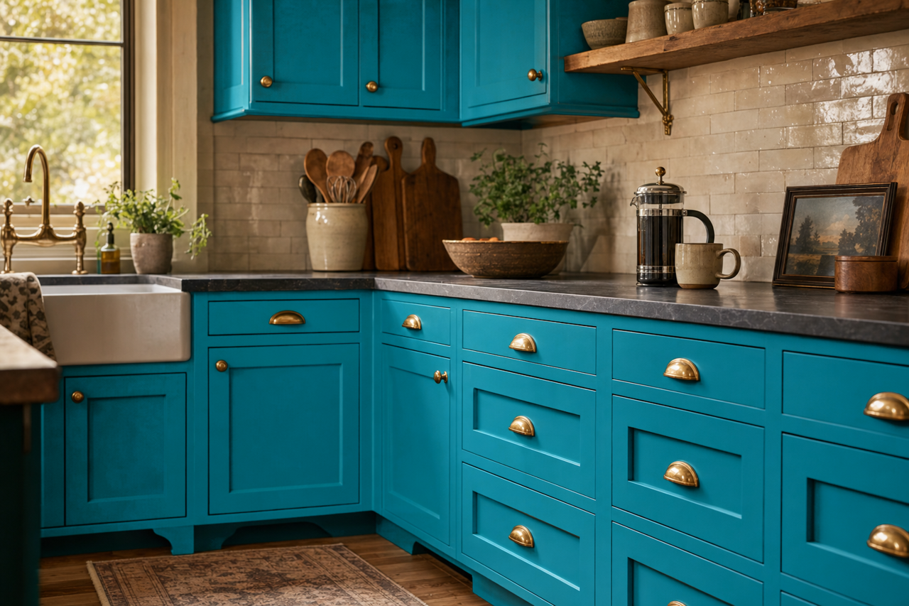 Pacific Palisades by Benjamin Moore on cabinets