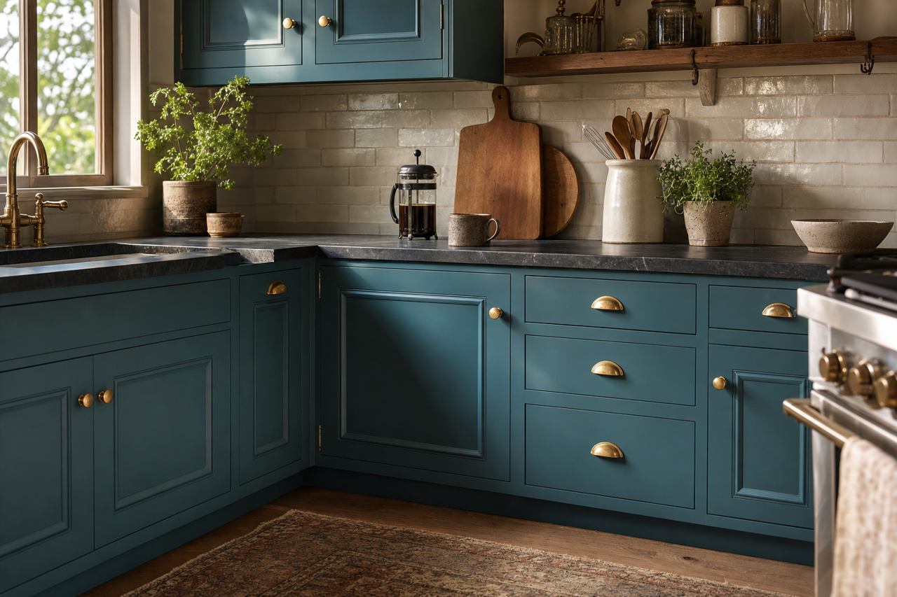 Coat of Arms by Benjamin Moore on cabinets