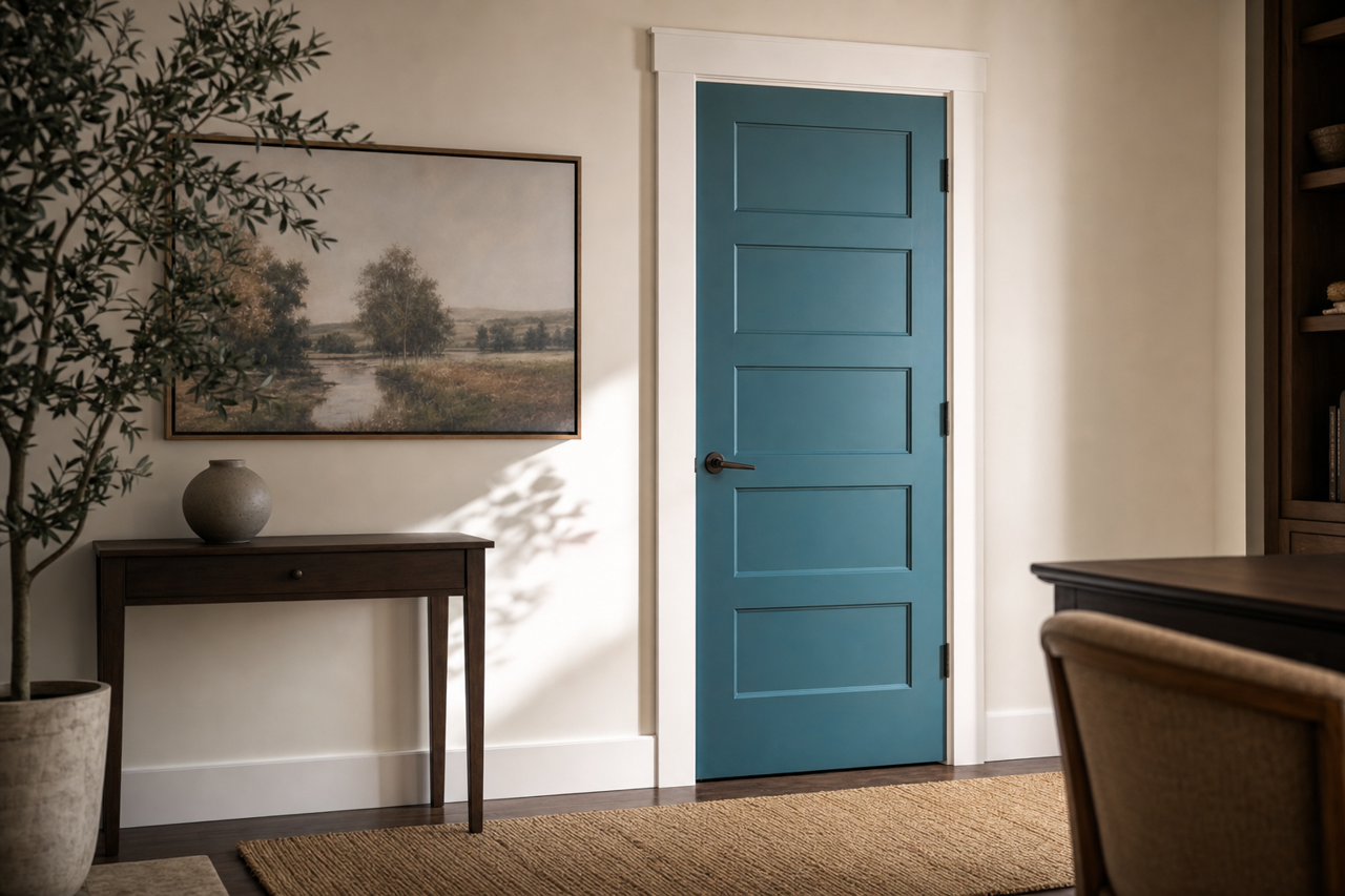 Coat of Arms by Benjamin Moore on interior-doors