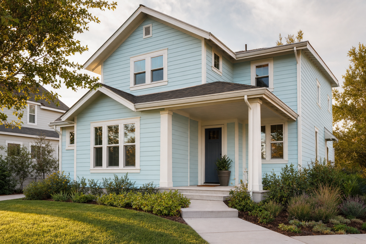 Blue Allure by Benjamin Moore on exterior