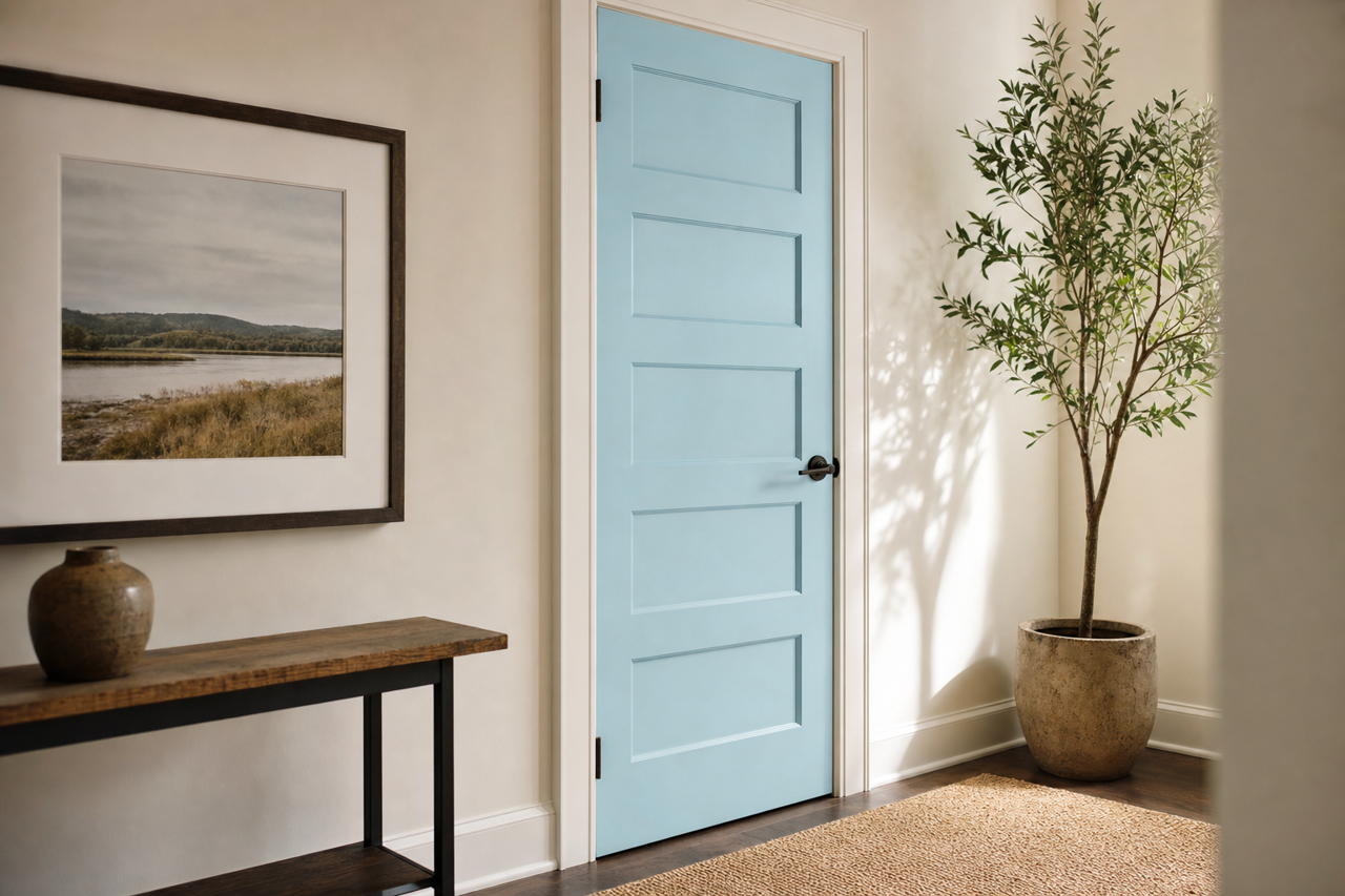 Hawaiian Breeze by Benjamin Moore on interior-doors