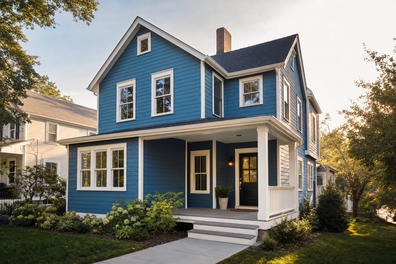 Santa Monica Blue by Benjamin Moore on exterior