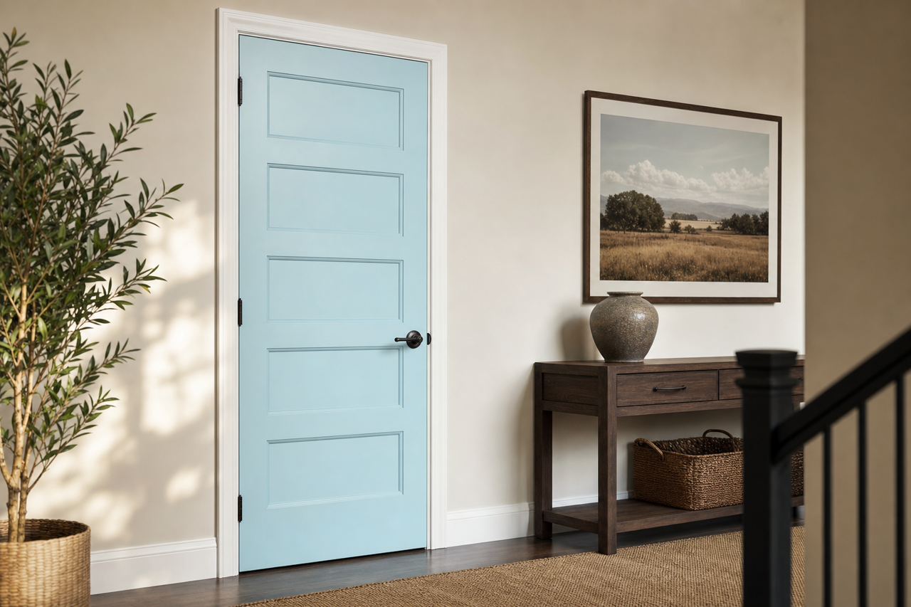 Skylark by Benjamin Moore on interior-doors