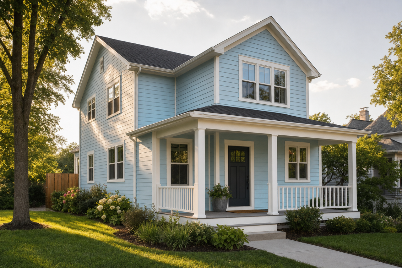 Fairview Blue by Benjamin Moore on exterior