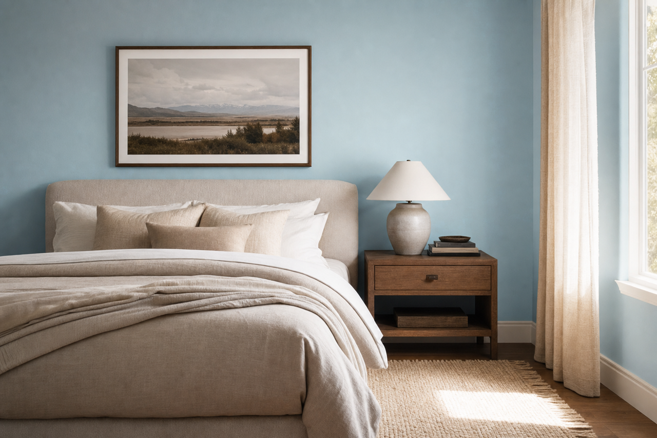 Fairview Blue by Benjamin Moore on interiors