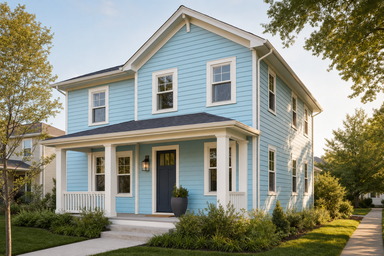 Crisp Morning Air by Benjamin Moore on exterior