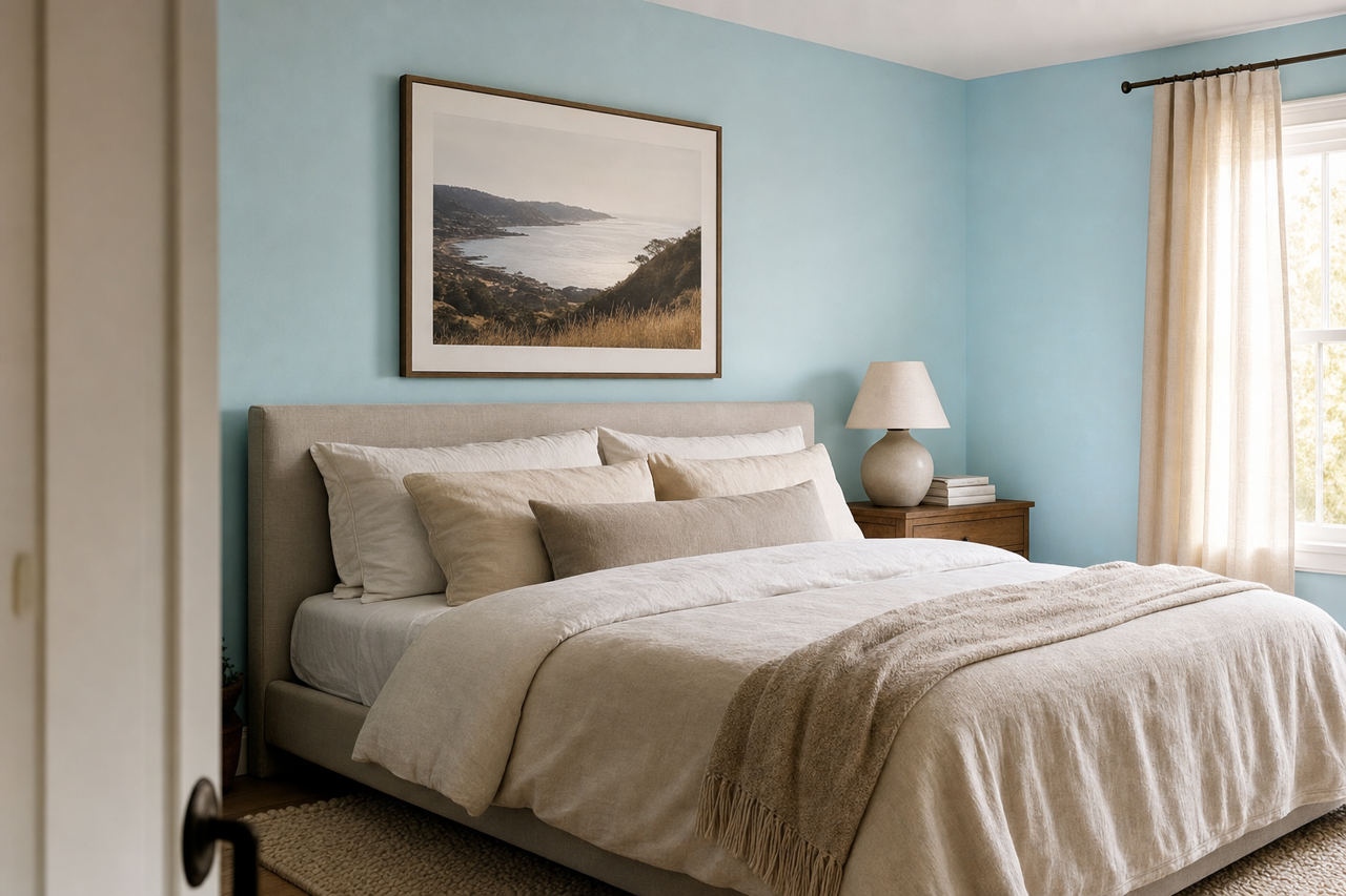Crisp Morning Air by Benjamin Moore on interiors