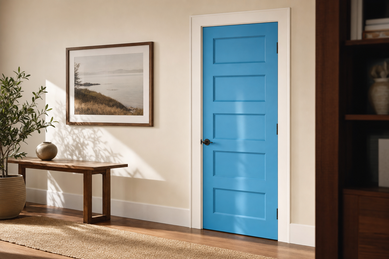 Lake by Benjamin Moore on interior-doors