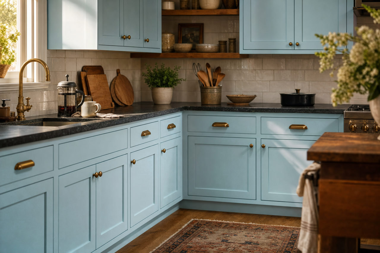 Morning by Benjamin Moore on cabinets