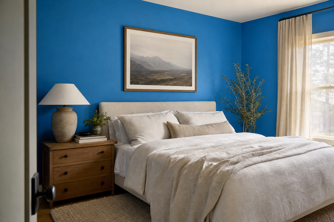 Paddington Blue by Benjamin Moore on interiors