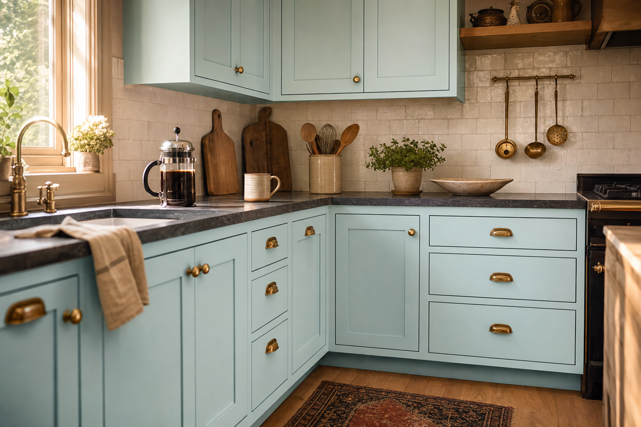Mystical by Benjamin Moore on cabinets