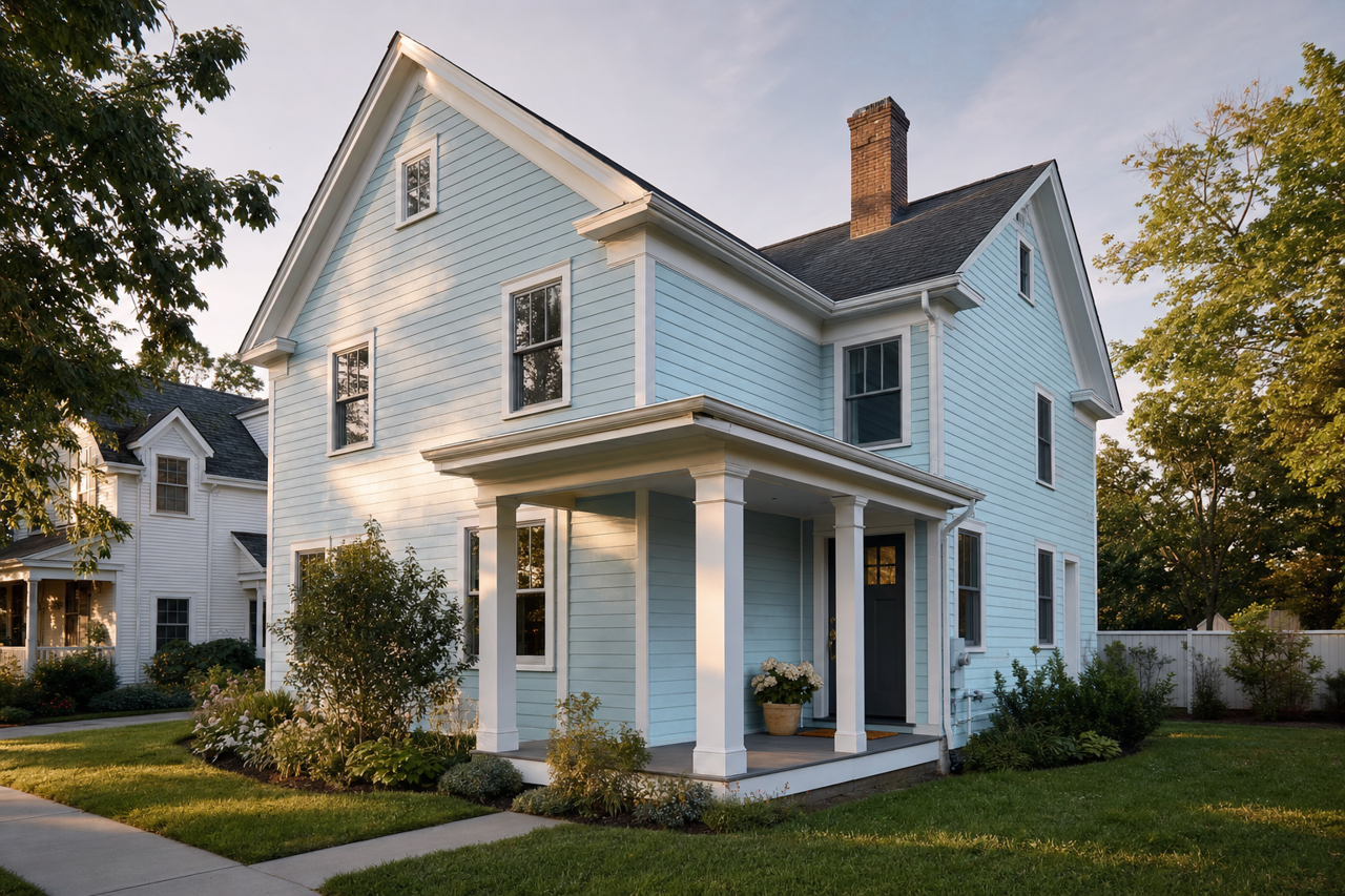 Watercolor by Benjamin Moore on exterior