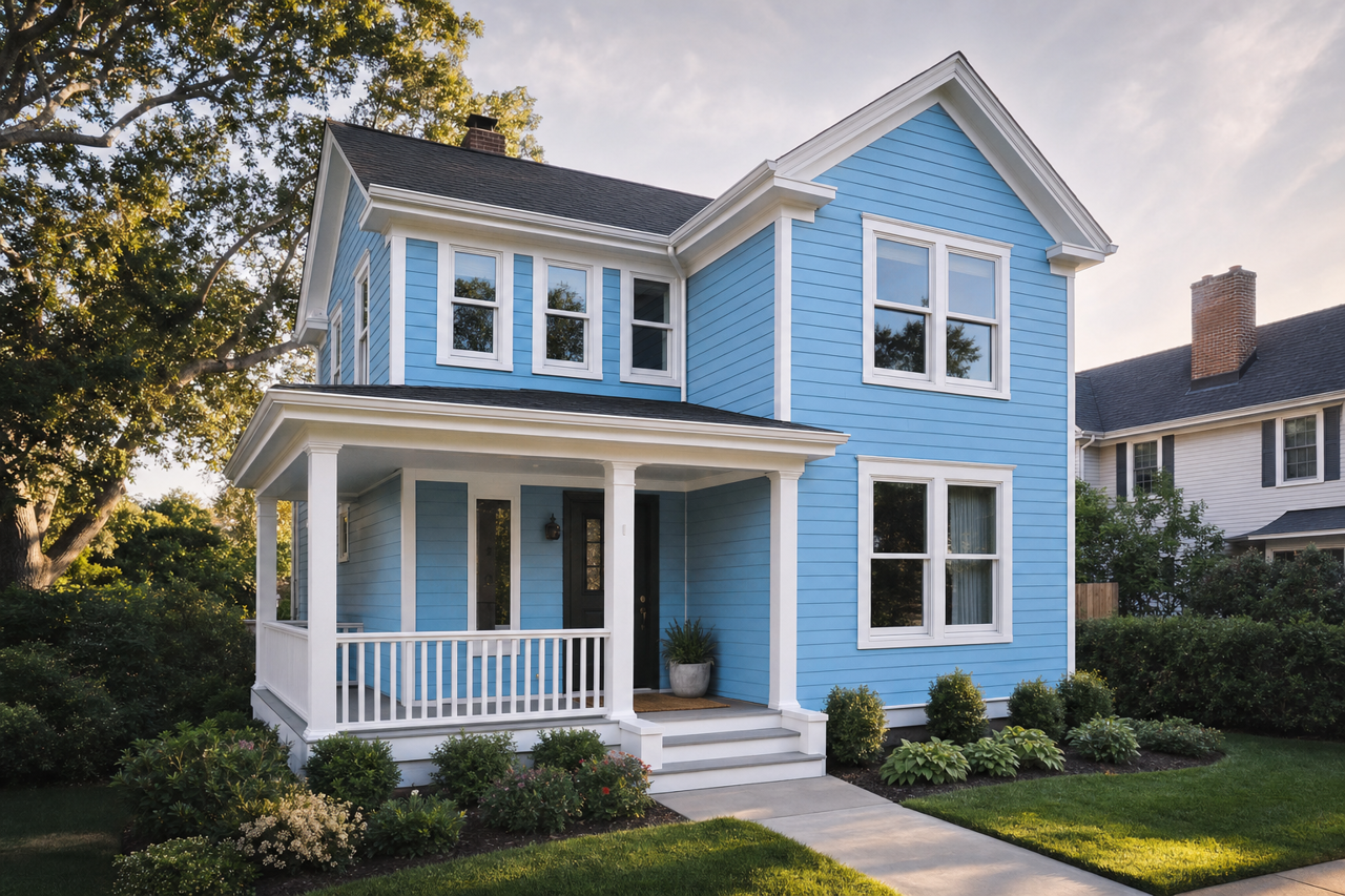 Nova Scotia Blue by Benjamin Moore on exterior