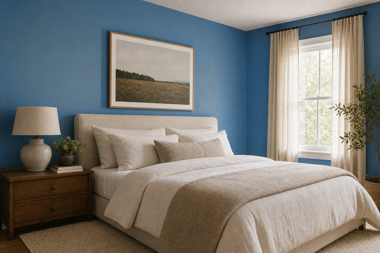 Athens Blue by Benjamin Moore on interiors
